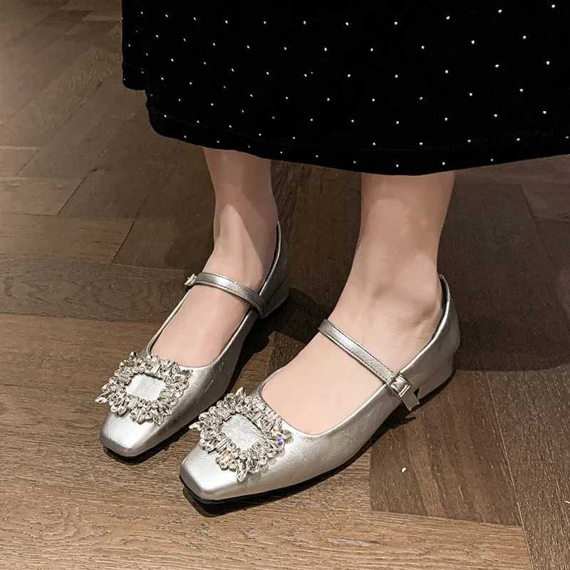 Spring 2025 Elegant Fashion Hot Seller High Heel Diamond Embellished Square Toe Womens Single Shoes Versatile C260321