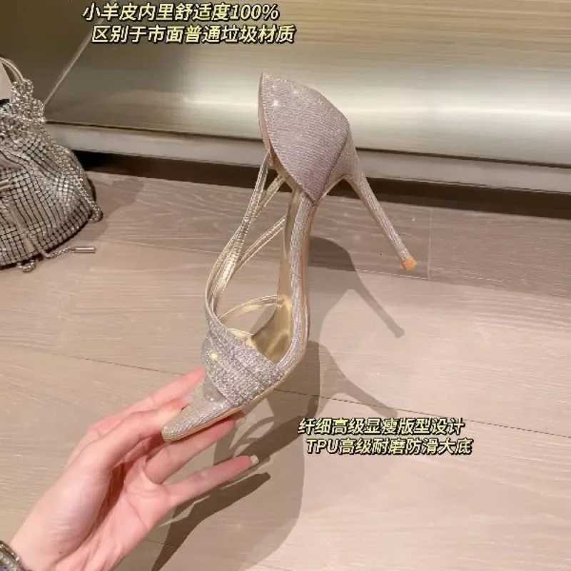 New Diamond High Heel Sandals Women Shoes French Sandals High Heels Platform Sandals Large43 C260321
