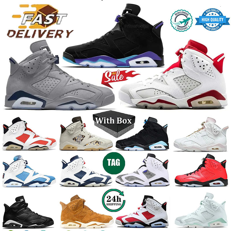 Trainers 6 J6 Carmine Basketball Sports Shoes Jump Mans 6S Tinker UNC White DMP Afro Barely Grape Aqua Blue Chrome Pine Green Black Infrared Sports Sneakers S96