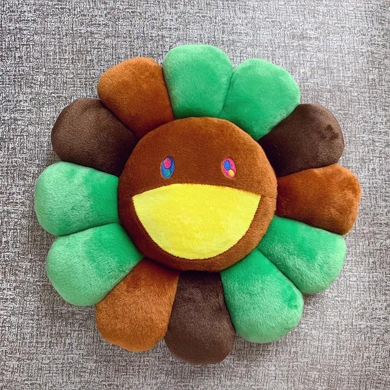 Rainbow Daisy Children's Plush Pillow, Japanese, Sunflower, Floor Game Mat Seat Pillow Sofa House Car Decoration Plush Pillow