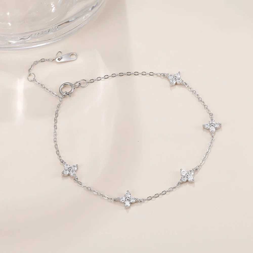 Monkton 925 Sterling Silver Shiny Zircon Flower for Women Daily Temperament Exquisite Jewelry Gifts H260321 - view 5