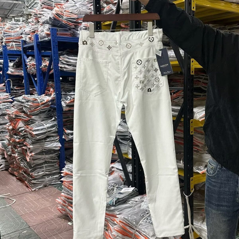 Luxury Brand Designer 2026 Spring and Autumn Heavy-Duty Vintage Slim-Fit Straight-Leg Jeans for Teenagers Men Slim-Fit Light-Luxury Long Pants Trendy 