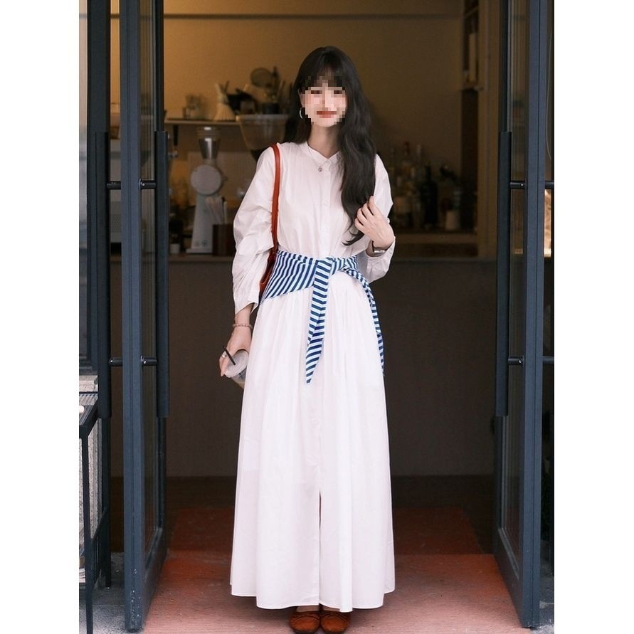Designer Dress For Early Autumn Korean Style Release Wearing White Dress With A Socialite Style And High-end Feel Simple And Beautiful Super Fairy Long Sleeved Dress