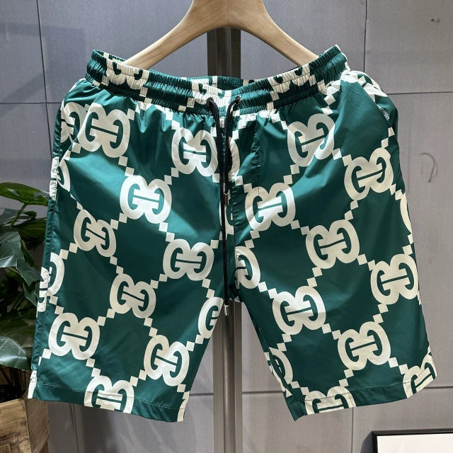 Summer lightweight sports for men, trendy and versatile, with popular internet celebrity prints, large G casual pants, quick-dry beach shorts