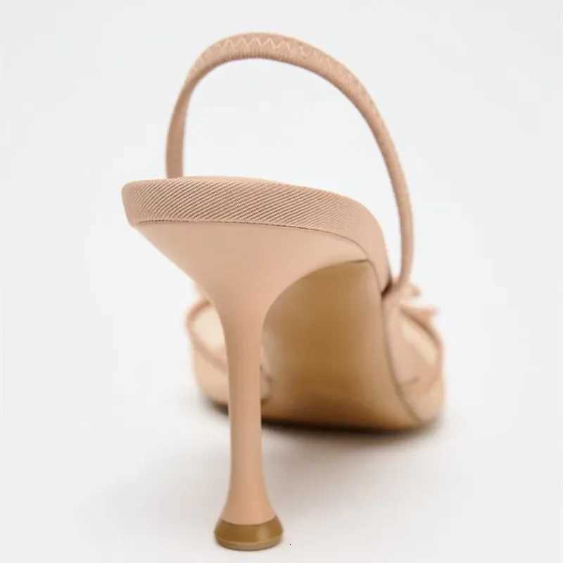 Summer New Mesh Breathable High Heels Sandals Women Elegant Party Dress Shoes Ladies Hollow Fashion Slingbacks Slippers Women C260321