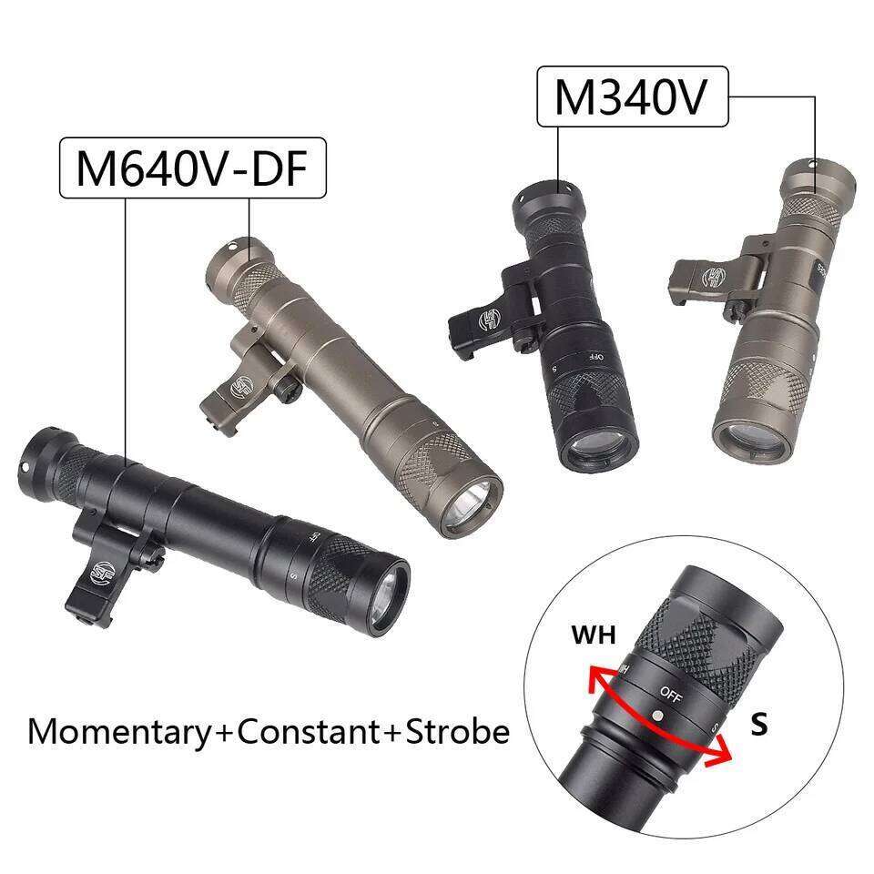 Tactical Surefire M340 M640 M340V M600-DF SF Flashlight Led Scout Light 20mm Picatinny Rail M LOK Mount Airsoft Hunting Gun Lamp 26Y0318