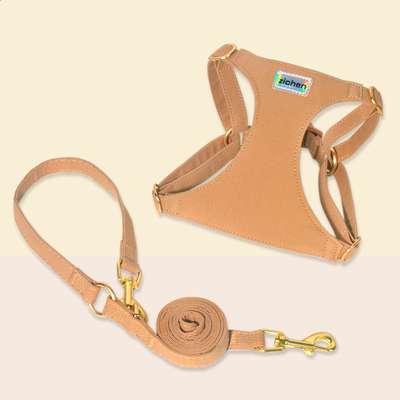 Soft Genuine Leather Dog Harness Leash Set Small Medium Dogs Cats Harness Vest For Chihuahua French Bulldog Walking Training 240819