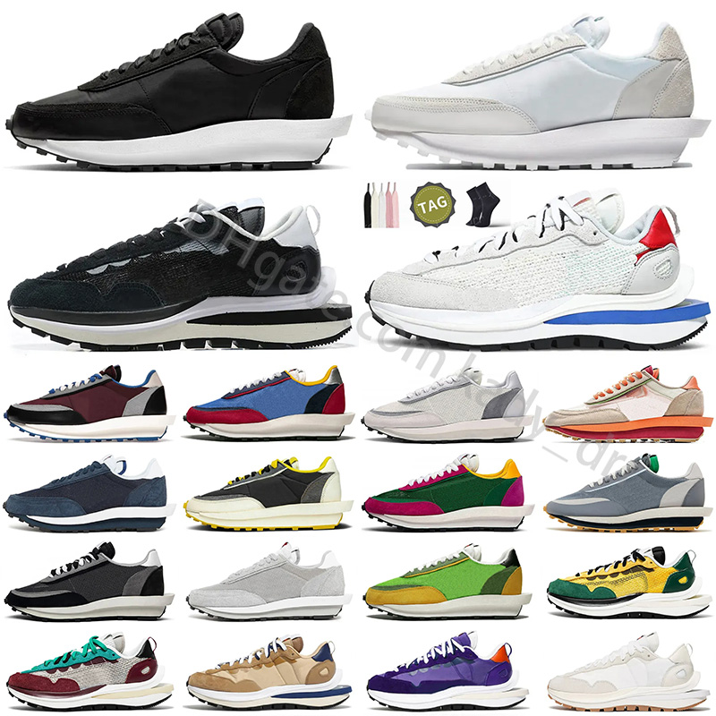 Designer Ldwaffle Women Men Running Shoes Sacais Waffles Sail Nylon White Gum Black Fragment Game Royal Leather Suede Dark Iris Court Purple Sakai Sneakers