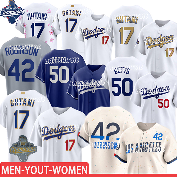 2025 World Series Champions LA Dodgers Baseball Jerseys #50 #17 #5 #18 Mookie Betts Shohei Ohtani Freddie Freeman Yoshinobu Yamamoto