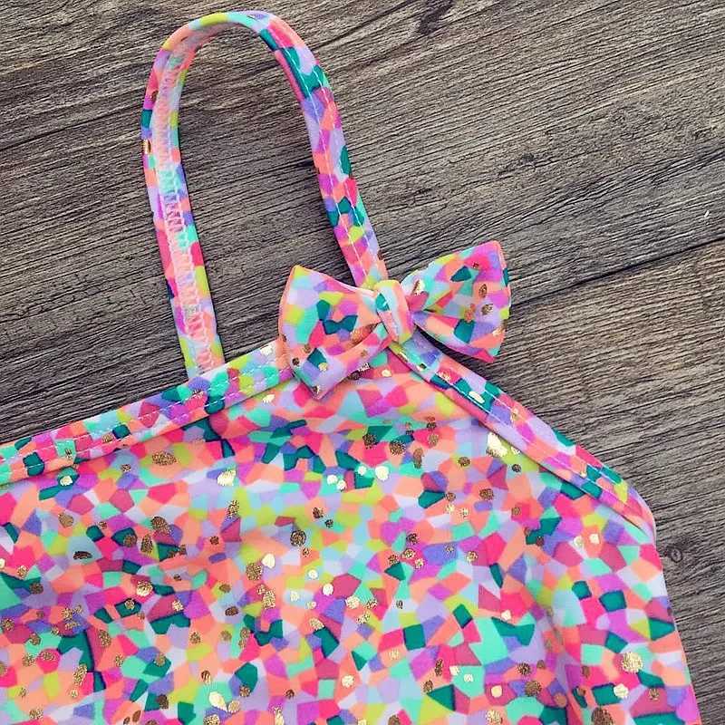 Girls Bikini Cute Floral Sailor Two Piece Beachwear Child Bikini Swimsuit Swimwear Baby Bathing Suit For Kids Baby Girls Biquini M260321