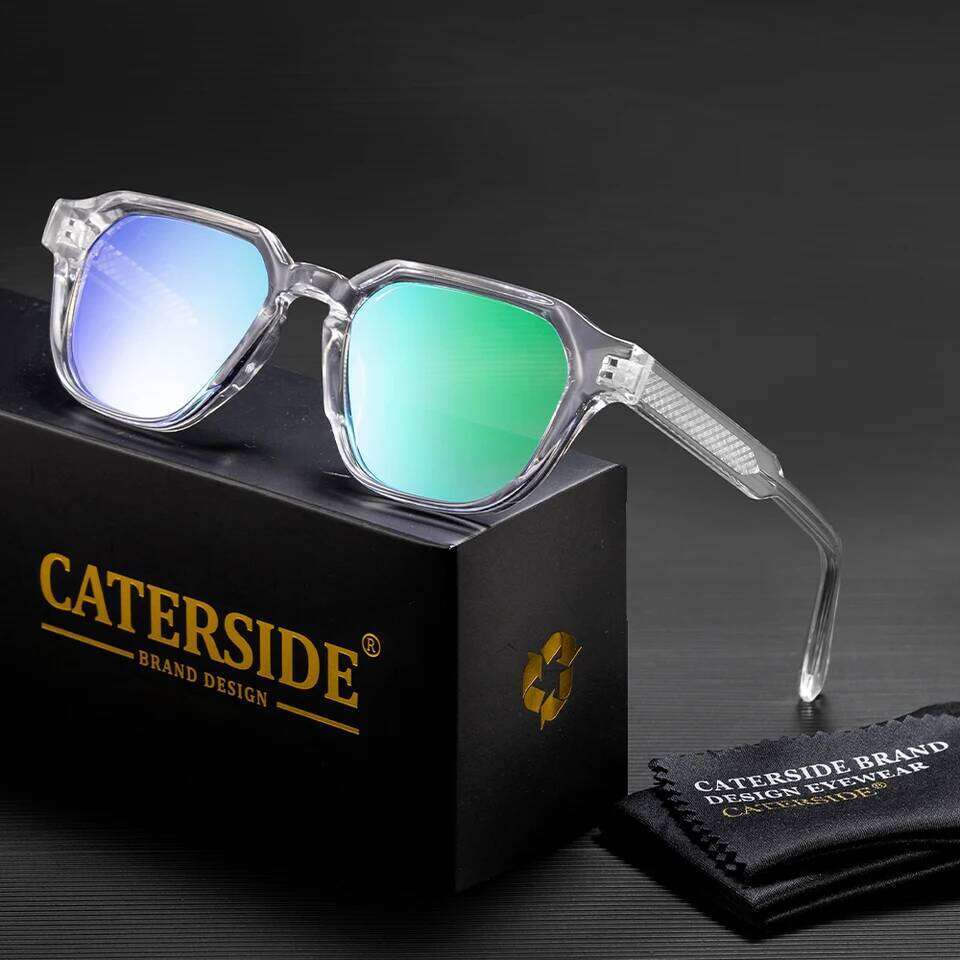 CATERSIDE New Fashion Men's Sunglasses CP Pin Square Frame Eyeglass Women's Outdoor Cycling Fishing Sports Retro Glasses UV400 26Y0321