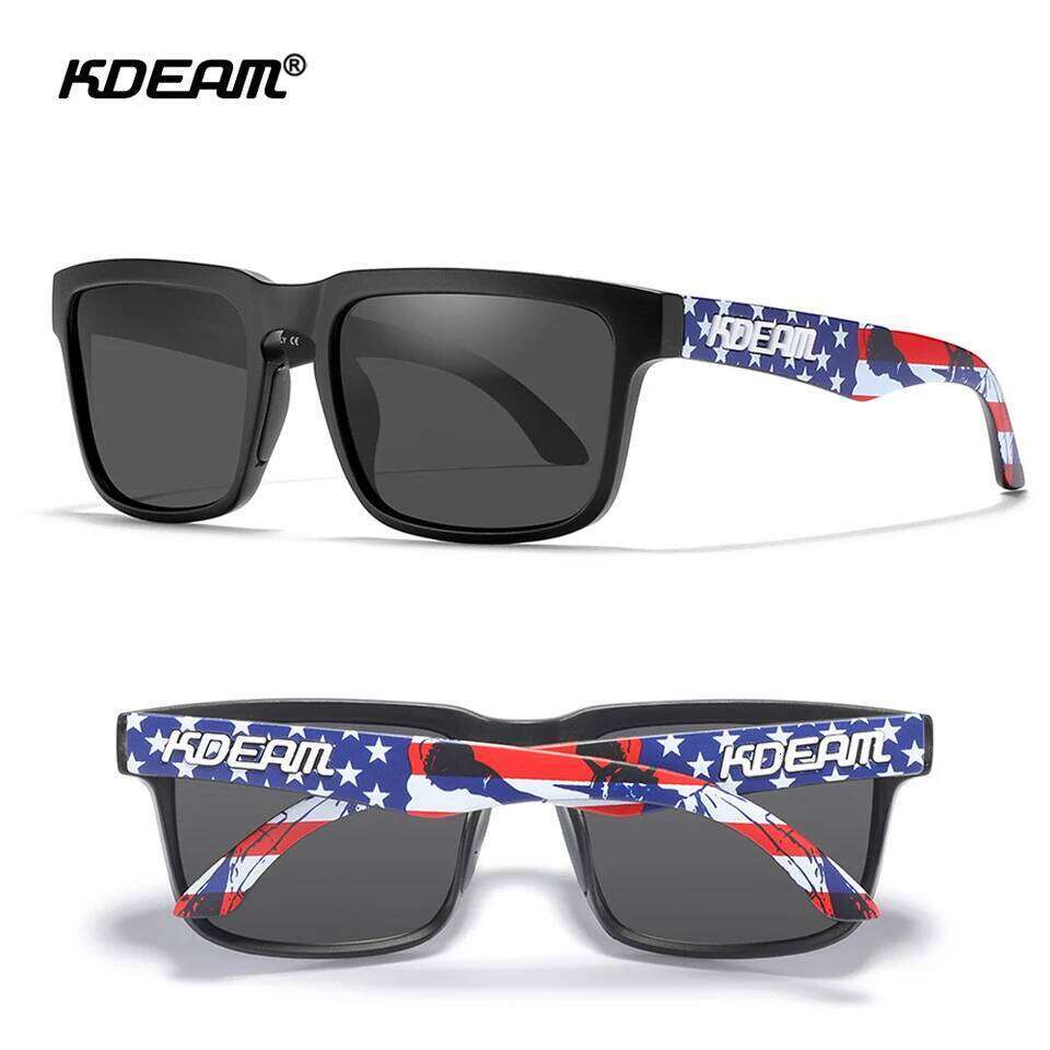 KDEAM Photochromic And Sunglasses Men Category 3 Polarized Sun Glasses Women Unique Frame Surface Eyewear With Case 26Y0321