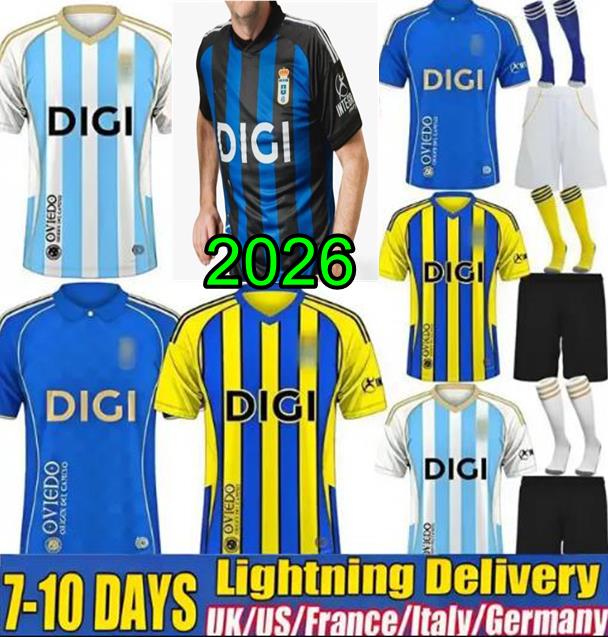 4XL 25/26 Real Oviedo Soccer Jerseys ALEMAO ILYAS NACHO V.M. S. CAZORLA COLOMBATTO PARASCHIV SEOANE PORTILLO SEOANE men kids kits socks sets retro