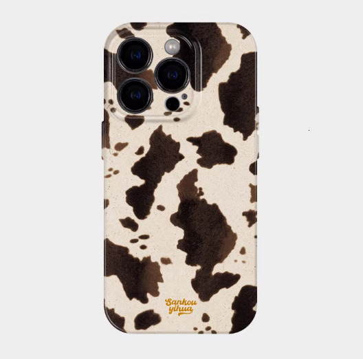 Brown Cow Fur Graphic Printed Silicone Phone Case For iPhone 17 Air X XR XSMax 8 Plus 16 15 14 13 12 11 Pro Max Soft Back Cover