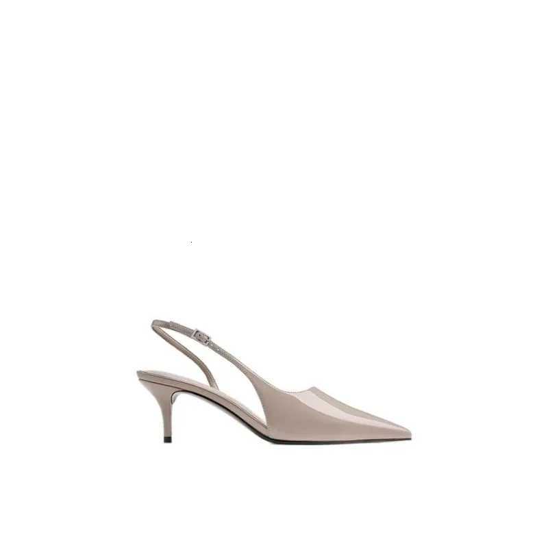 Sharp Pointed Thin Heel Super High Heels Sandals Women Summer New Black Patent Leather Sexy French Toe Cap Oversized Sandals C260321