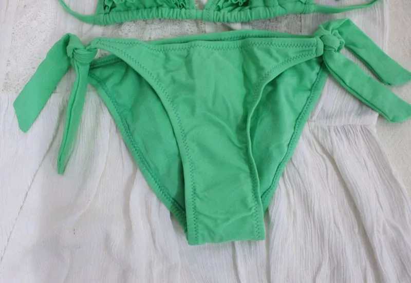 4 Color Brand 2023 Summer Girls Swimwear Soild Baby Kids Swimwear Biquini Infantil Swimsuits Falbala Bikini Girl For 6-14years M260321