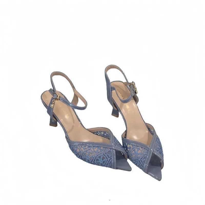 Summer Shoes Mesh Sandals Women with A Pointed and Stylish Style Slim Heels High Heels and Shallow Mouth Sandals At The Back C260321