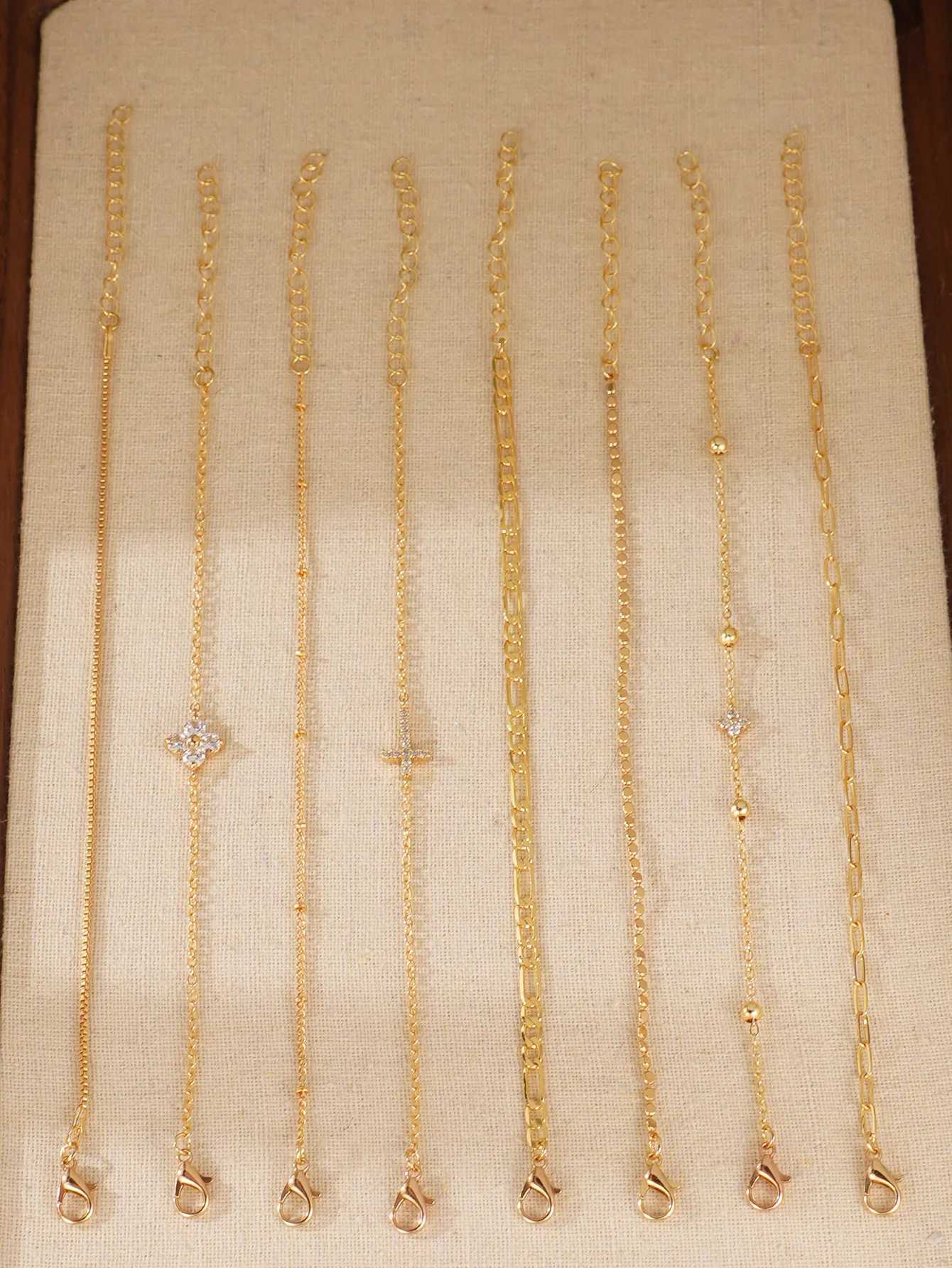 8pcs Elegant Cubic Zirconia Cross Decor Set Multi-Layer Stackable For Women Daily Party Jewelry H260321 - view 6
