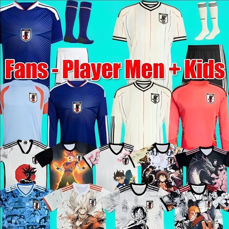 Japan jersey 2026 World Cup Soccer Jerseys Classic Cartoon Tracksuit MINAMINO TOMIYASU TSUBASA More Breathable Football Shirt men kids kit set TOKYO GHOUL WHITE