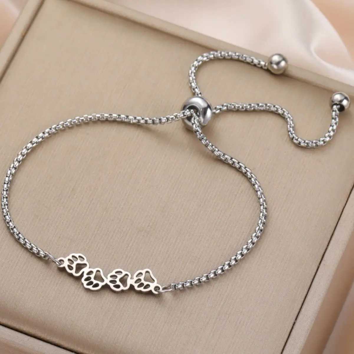 Cazador Cat Dog Paw Footprint Box Chain for Women Girls Stainless Steel Hand Mothers Day Gifts Jewelry 2026 H260321