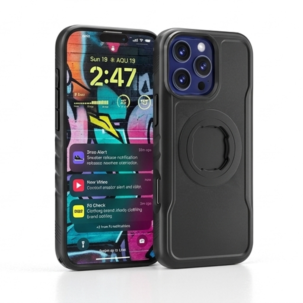 Mechanical Lock Case Compatible with Quad Lock - High Stability for High-Speed Motorbike MTB Biking & Winter Skiing Armband Mounting