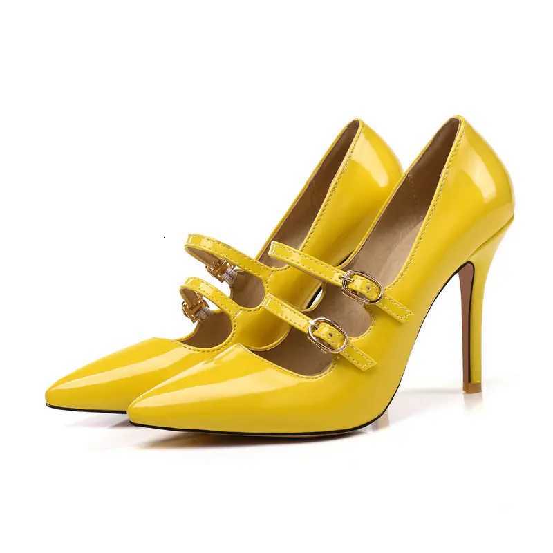 2025 Womens Shoes New patent leather pointed high-heeled shoes Size 34-46 belt Caligae shoes C260321