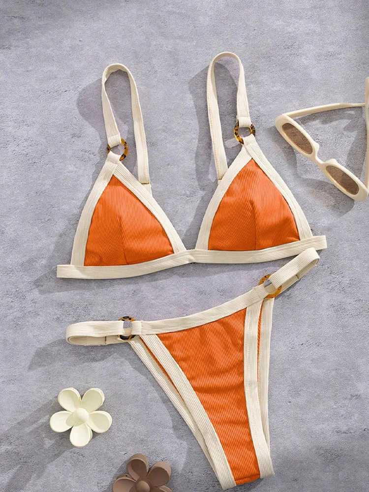 Vzvn Sexy Spaghetti Strap Bikinis Women Split Swimsuit Beach Vacation Brazil Bikini 2026 All Season Backless Bikinis 2 Piece Set M260321