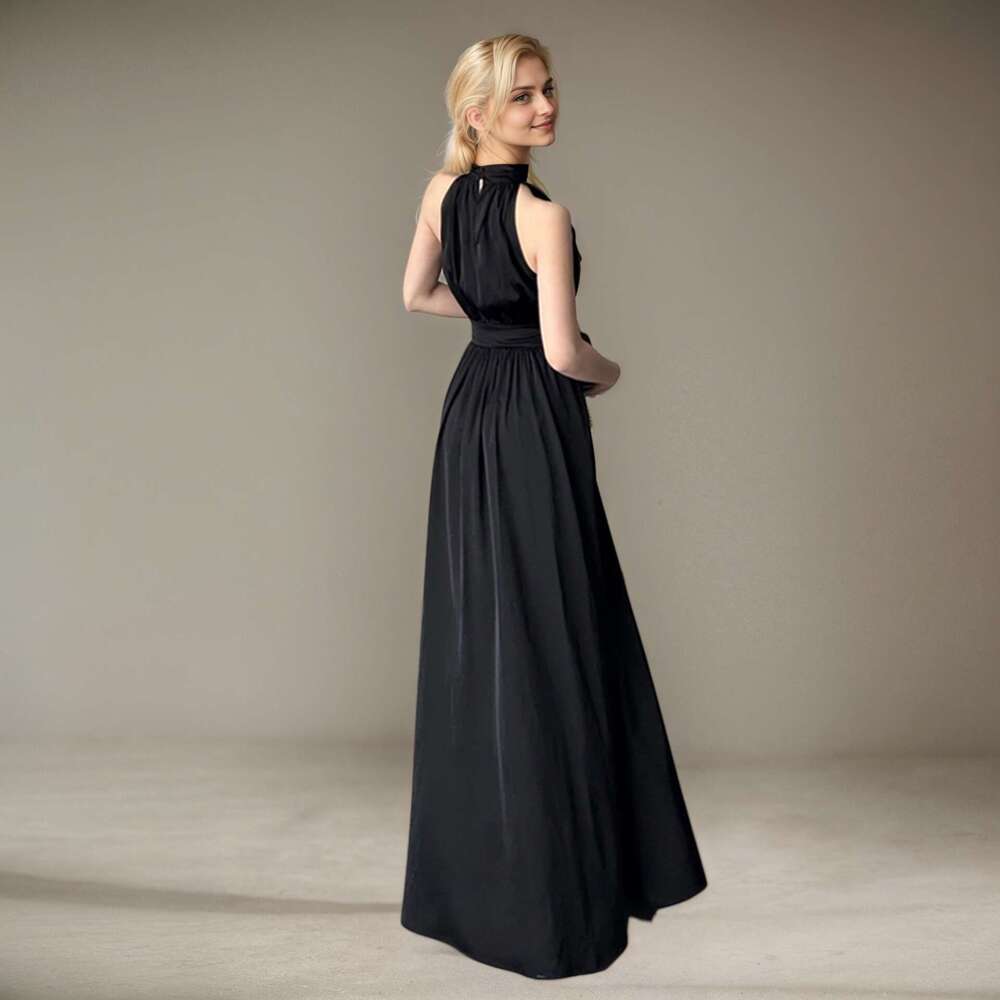 2026 Designer Elegant Black Dress Luxury Sleeveless k30 Social Long Dress Suitable for Date and Birthday