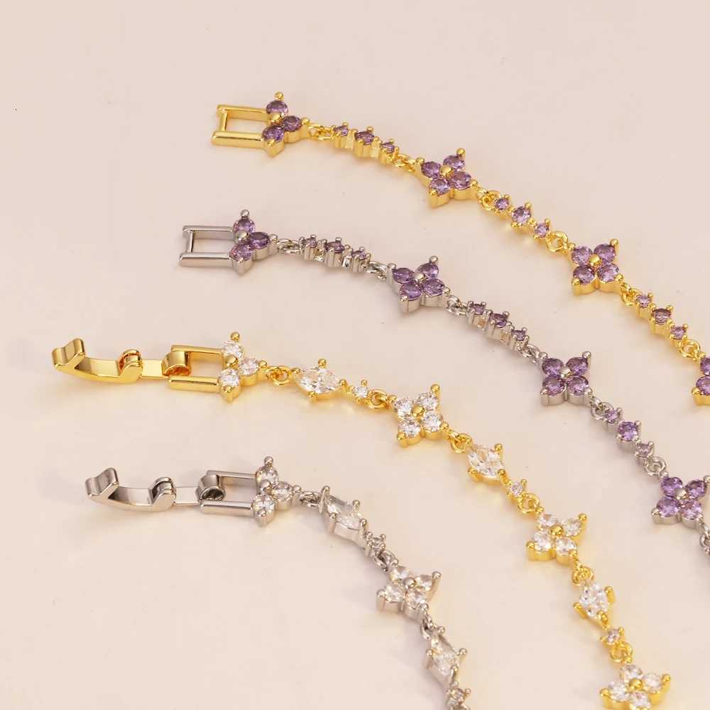 TrenDY Cubic Zirconia Bridal for Women White Gold Color Charm Bangles Clear Crystal Wedding Jewelry H260321 - view 4