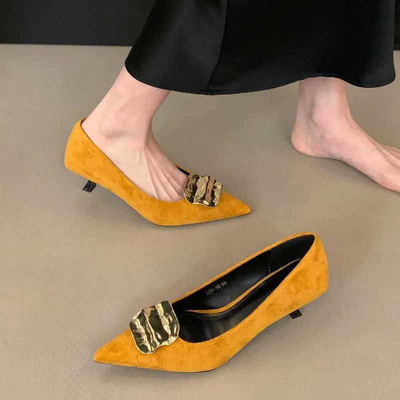 2025 New Pointed Toe Women Pumps Shoes Pointed Toe Shallow Slip On Boat Shoes Thin Low Heel Dress Pumps New Woman Shoes C260321