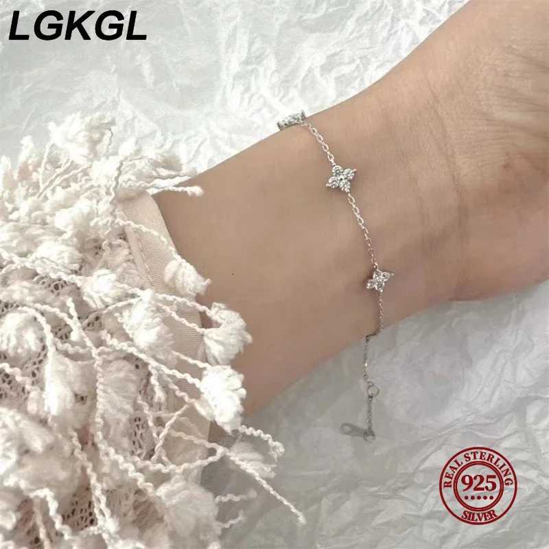 LGKGL 925 Sterling Silver Zircon Starry 18K Gold Womens Commuting Adjustable Chains Jewelry H260321 - view 4