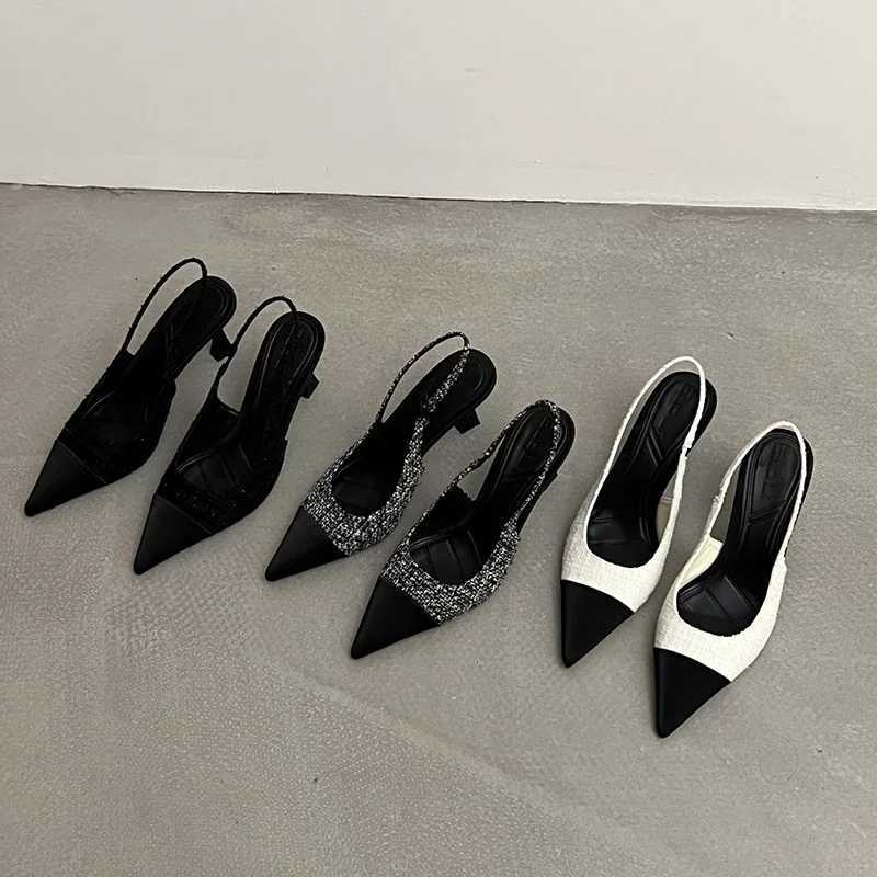 Designer Summer Pointed Toe Women Sandals Fashion Elegant Shallow Singbacks Shoes Ladies Party Dress High Heel Sandalias C260321