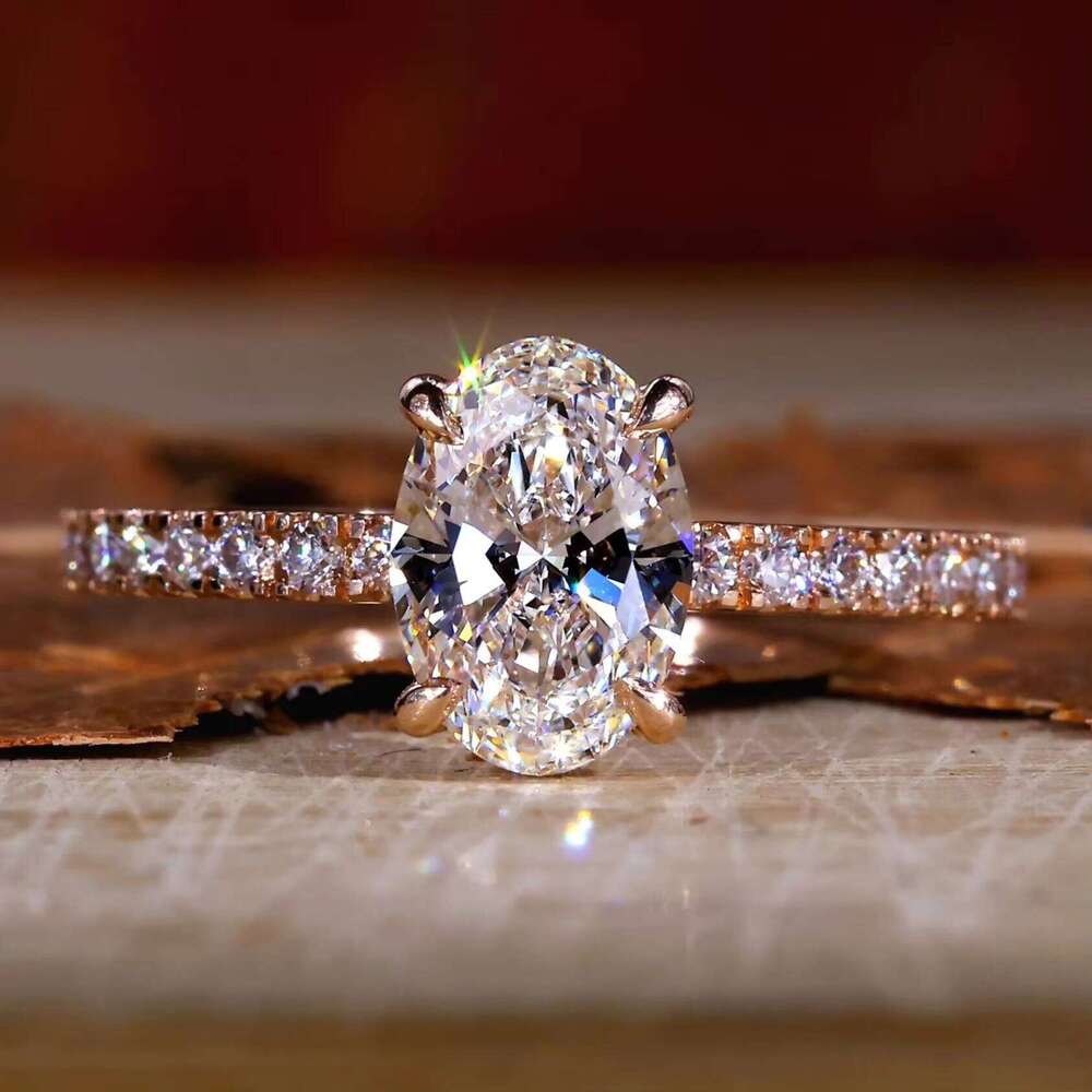 Certified IGI HPHT CVD Lab Grown Engagement Women 14K 18K Gold Oval Made Created Diamond 3 Carats Ring Jewelry Jewelry