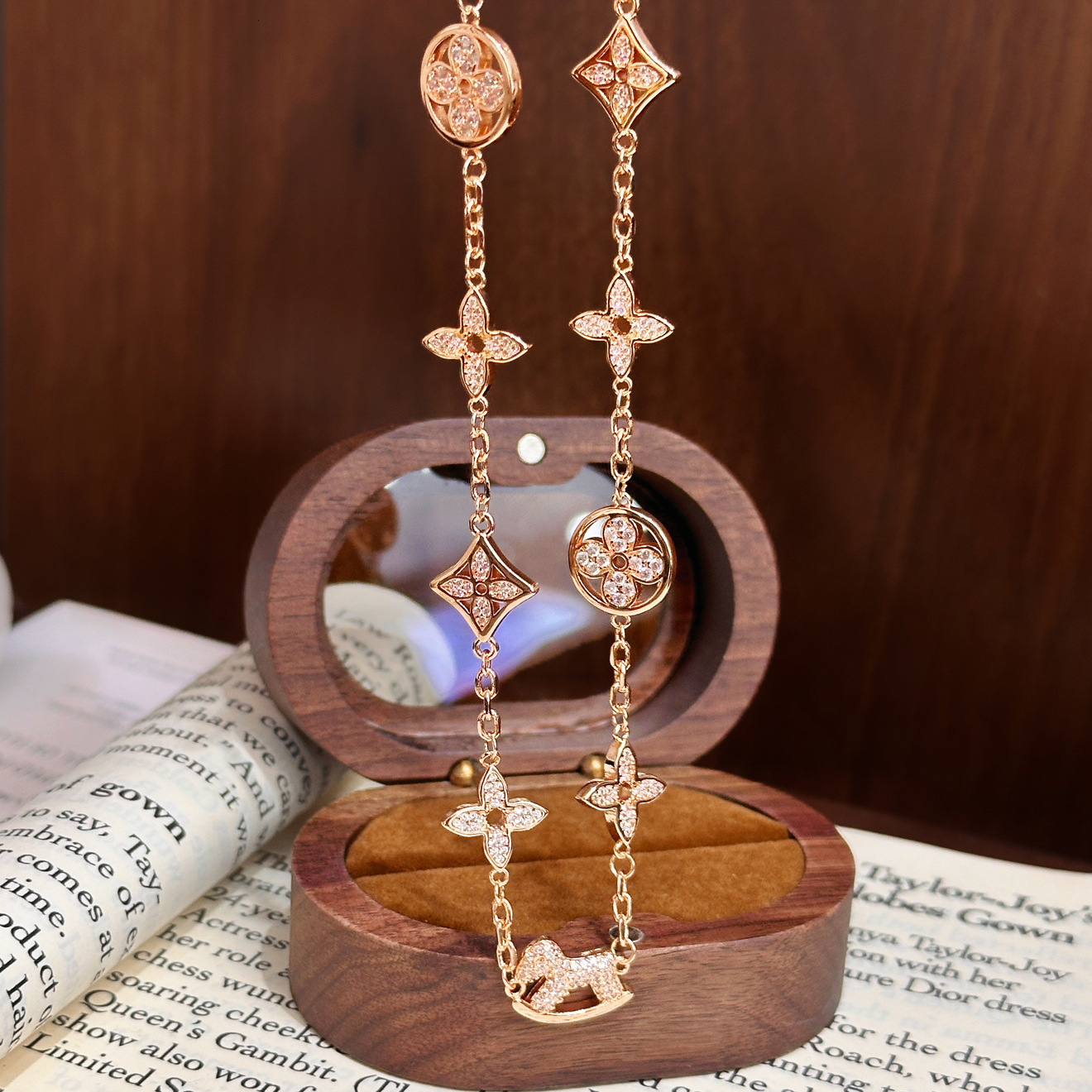 Diamond Old Flower Elegant High Luxury Fashion Versatile Sparkling Instant Wealth Necklace Fashionable Women's Accessories For Women
