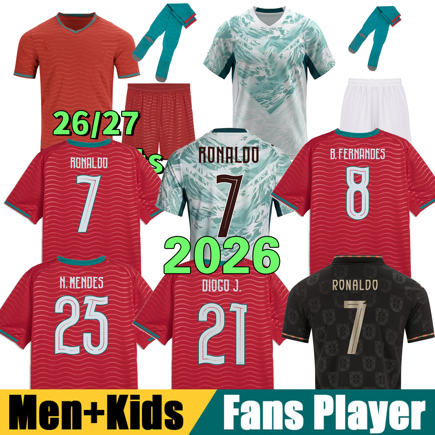 B.FERNANDES R. Leao JOAO FELIX BERMARDO camisa de futebol VITINHA football shirt Men Kids kit RoNalDo DIOGO JOTA football jersey 2026