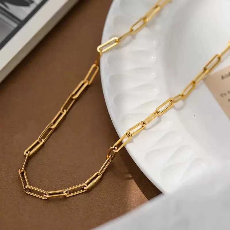 Andara Authentic 925 Sterling Silver Paper Clip Necklace With 18k Gold Plated Chain Necklace For Men And Wen X260321 - view 6