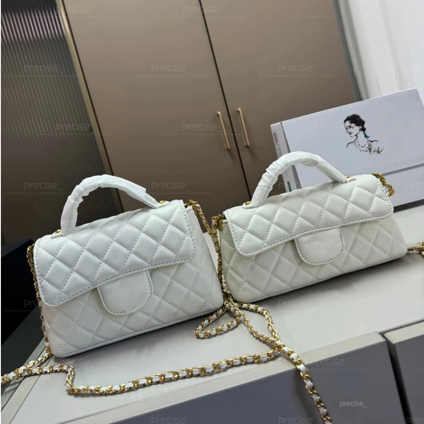 Top Quality Mini Bag Small Large Size Real Leather Flap Bag Women Chain Shoulder Crossbody Bag Classic Small Clutch Purse