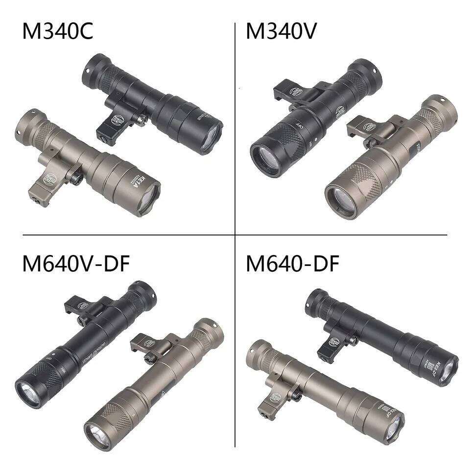 Tactical Surefire M340 M640 M340V M600-DF SF Flashlight Led Scout Light 20mm Picatinny Rail M LOK Mount Airsoft Hunting Gun Lamp 26Y0318