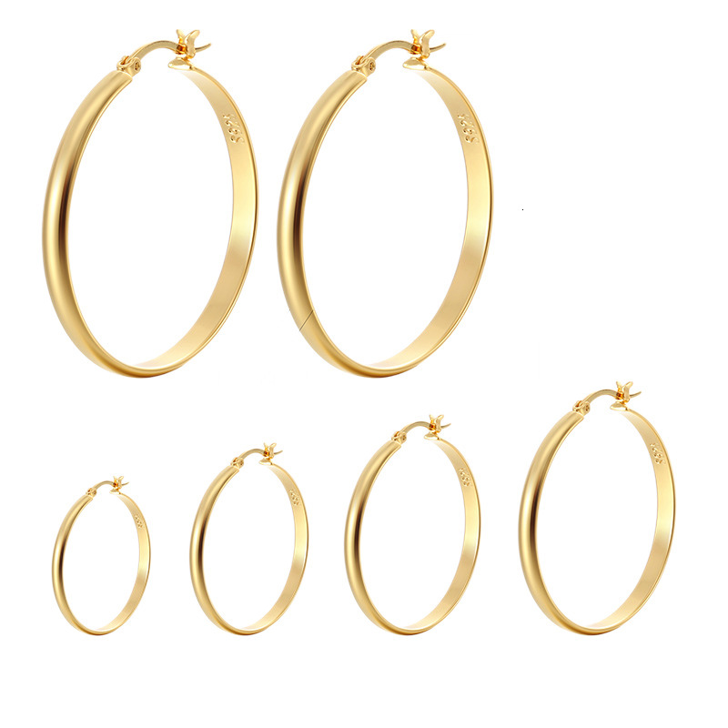 European and American style brass 14K gold-plated unique exaggerated circle fashion niche versatile original large hoop earrings ddmythur