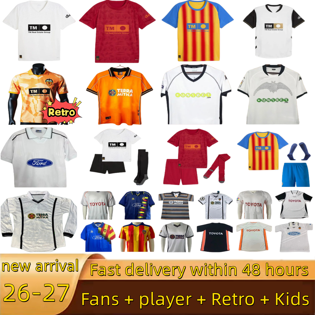 2025 2026 valencia cf soccer jerseys David Villa Aimar Romario camisetas de futbol 25 26 Kempes third GUERRA Retro 95 96 97 99 00 01 06 07 HUGO DURO MENDIETA kids kit