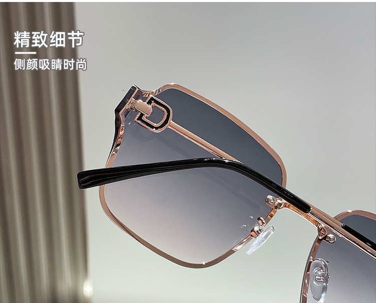 Designer Luxury Brand 2026 New Women's Large Frame Curved Sunglasses Natural Fashion Sunglasses Elegant UV Protection Simple Cross Border Luxury 