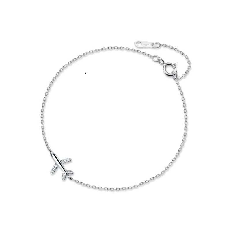 Modian Fashion 925 Sterling Sliver Luminous CZ Cute Mini Airplane for Women Link Chain Korea Style Fine Jewelry Bijoux H260321 - view 6