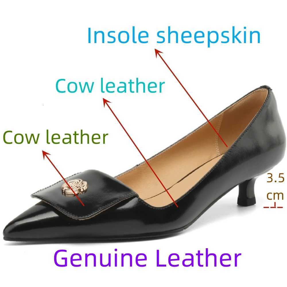 JOCHEBED HUNew Genuine Leather Style Metal Flower Decor Flat Shoes Women Small Head Shallow Slip on Comfortable Casual C260321