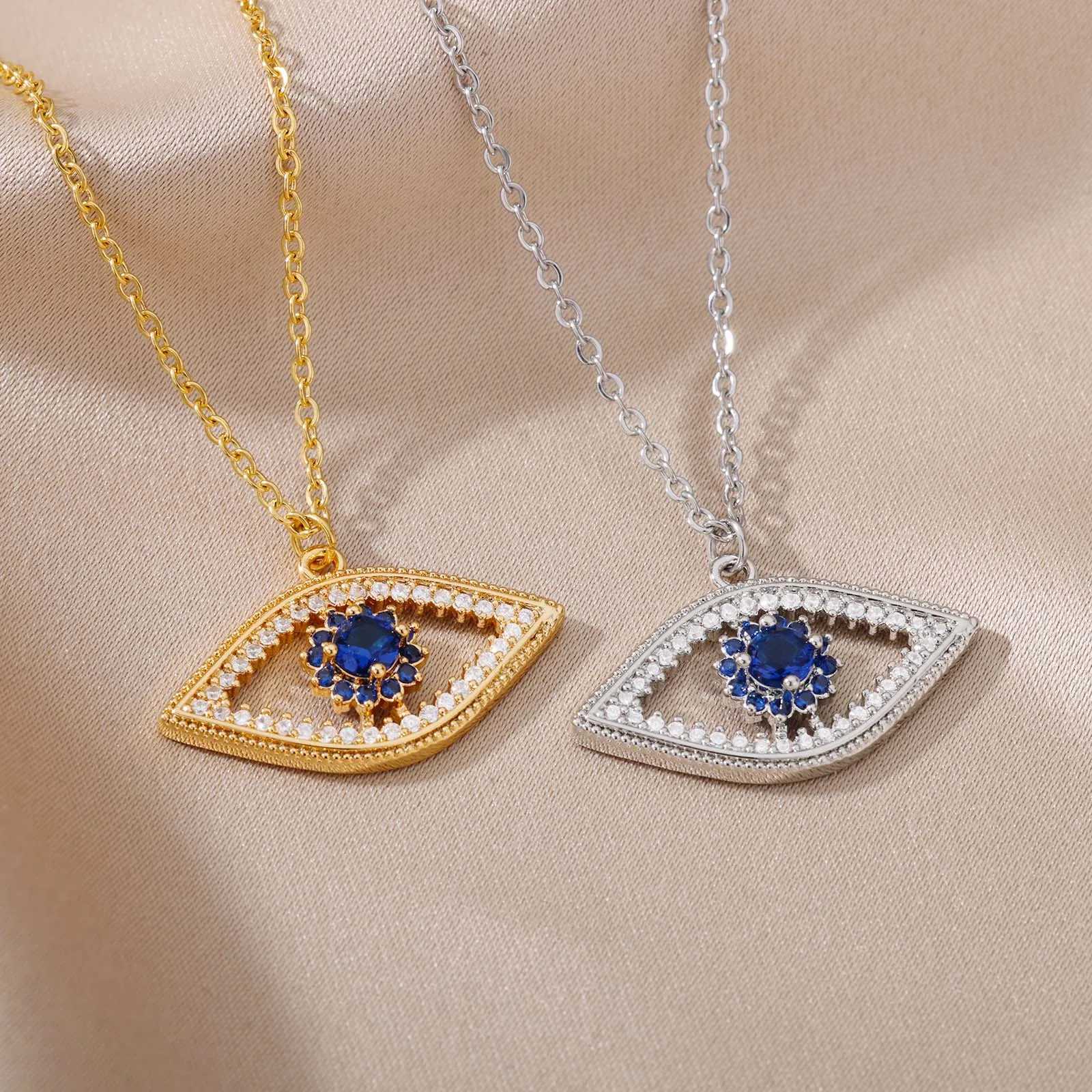 Turkish Evil Eye Pendant Necklace for Wen Gold Color Stainless Steel Necklaces 2026 Trending Choker Lucky Aesthetic Jewelry X260321