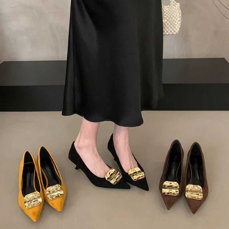2025 New Pointed Toe Women Pumps Shoes Pointed Toe Shallow Slip On Boat Shoes Thin Low Heel Dress Pumps New Woman Shoes C260321
