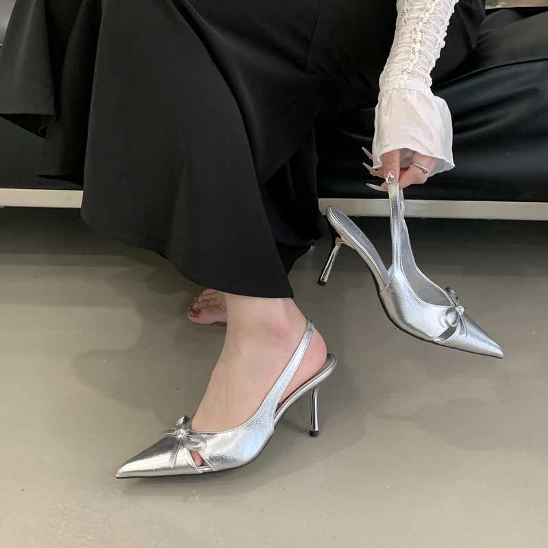 Sharp Pointed High Heels Womens Bag Toe Sandals 2025 Summer New Style Temperament Nude Single Shoes heels women shoes C260321