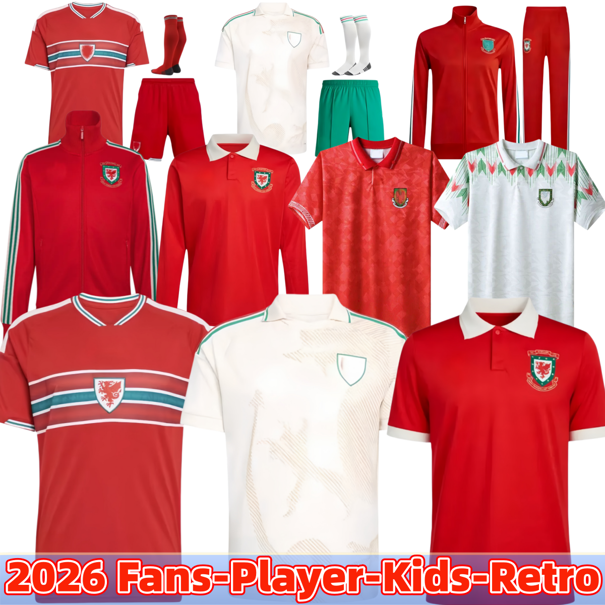 2026 World Cup Wales soccer jerseys JAMES BALE Men Home Away goalkeeper Training fans player Welsh football shirts top 3XL 4XL