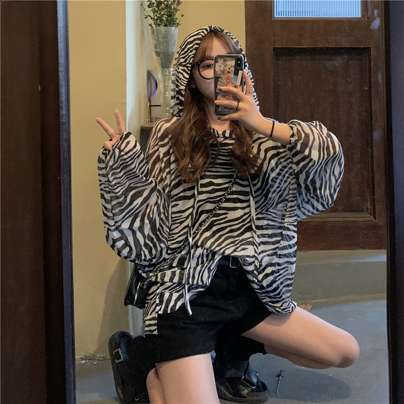 American retro print jacket womens spring and autumn slim niche blue print casual hoodie trend 240918