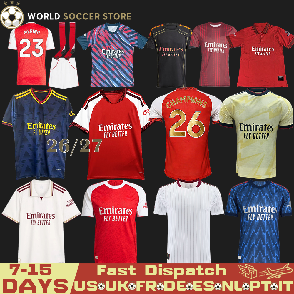 26 27 Aarsenall Soccer Jerseys 3XL 4XL RICE ARS Kits Gunners ODEGAARD ARSen shirts SAKA 2025 2026 GYOKERES 25 26 arsenallfootball shirt All Men Kids Uniform 65rsenal
