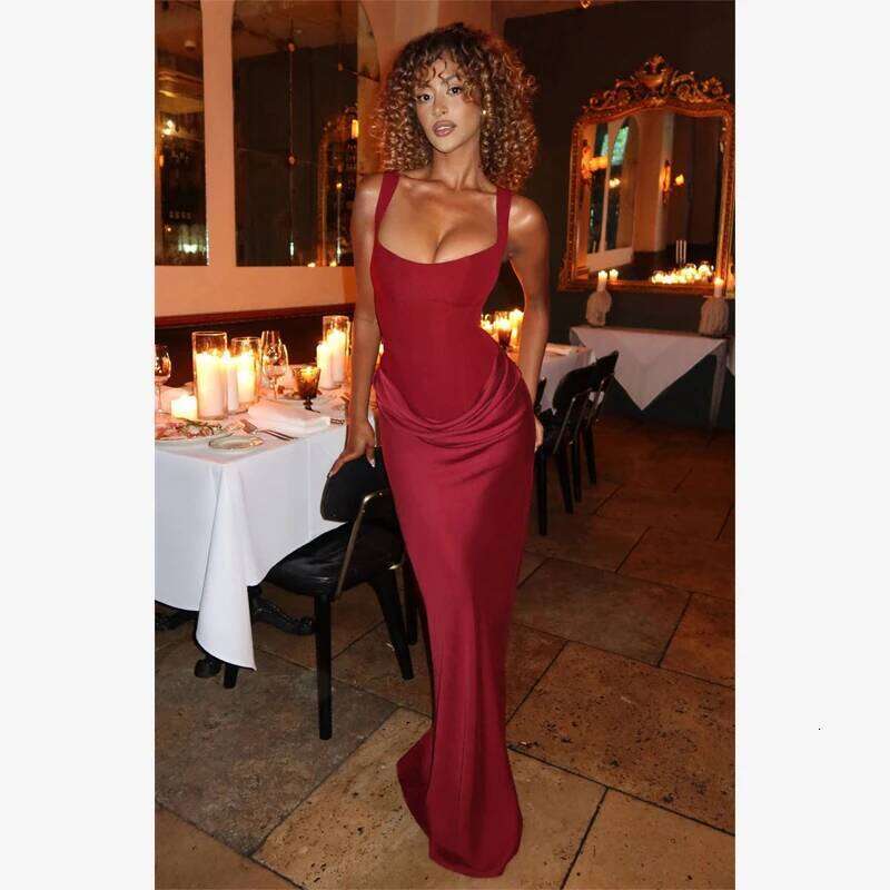 Women Sexy Solid Pleated Strapless Dress Lady Chic Off-Shoulder Backless High Waist Split Dresses 2026 New Evening Party Gown Gowns Elegant